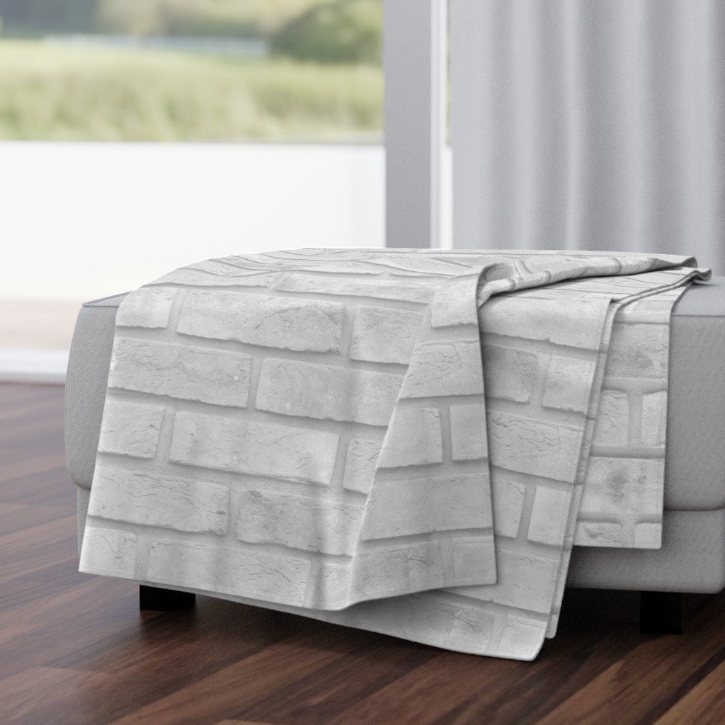 White Washed Brick Wall in Realistic Photo-Effect Life Size Throw Blanket White Washed Brick Wall in Realistic Photo-Effect Life Size Throw Blanket