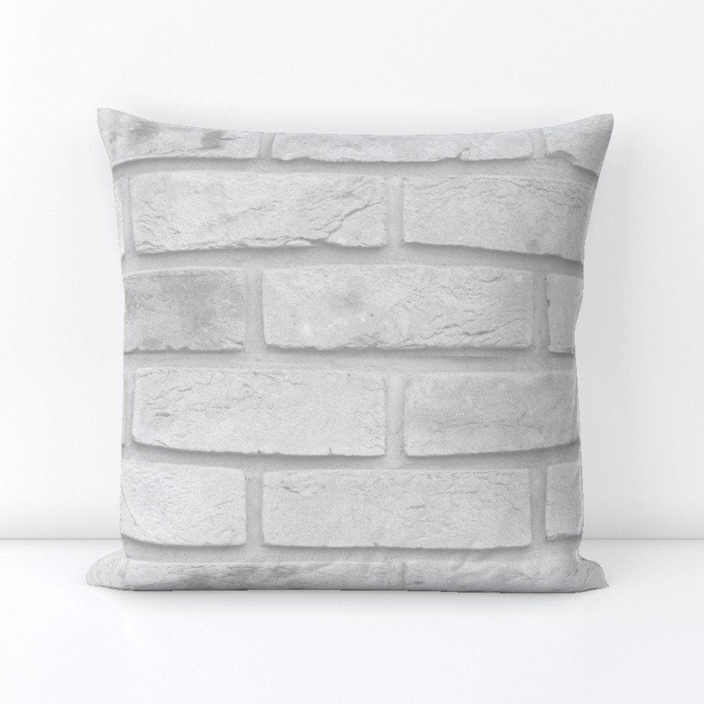 White Washed Brick Wall in Realistic Photo-Effect Life Size Square Throw Pillow White Washed Brick Wall in Realistic Photo-Effect Life Size Square Throw Pillow