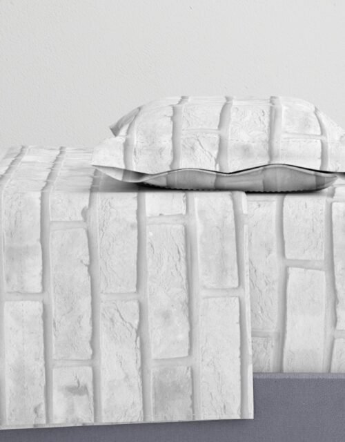 White Washed Brick Wall in Realistic Photo-Effect Life Size Sheet Set