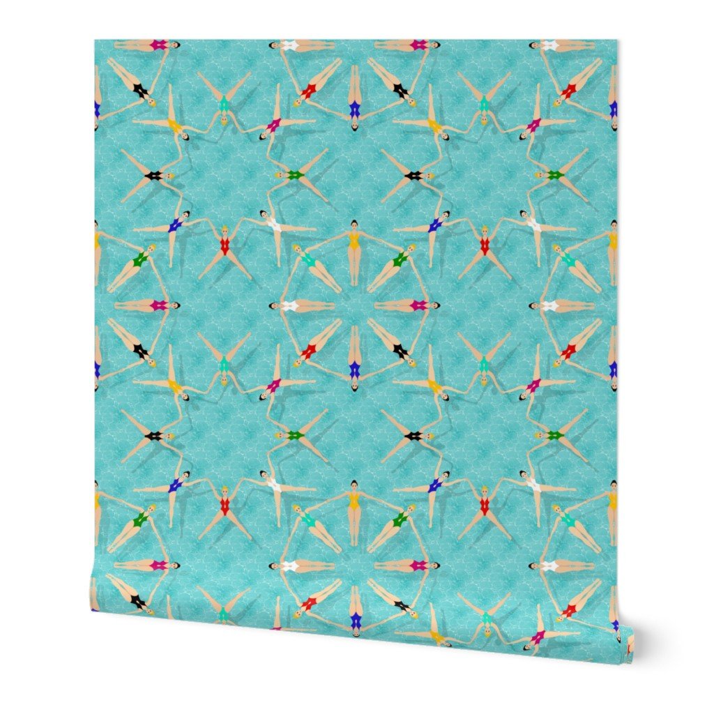 Synchronized Swimmers Water Ballet in Aqua Swimming Pool Wallpaper Synchronized Swimmers Water Ballet in Aqua Swimming Pool Wallpaper