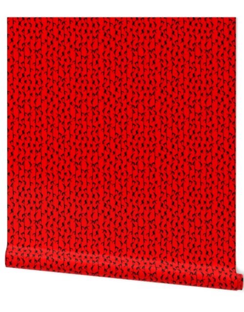 Red and Black Pole Dancer Valentines Pinstripe Wallpaper