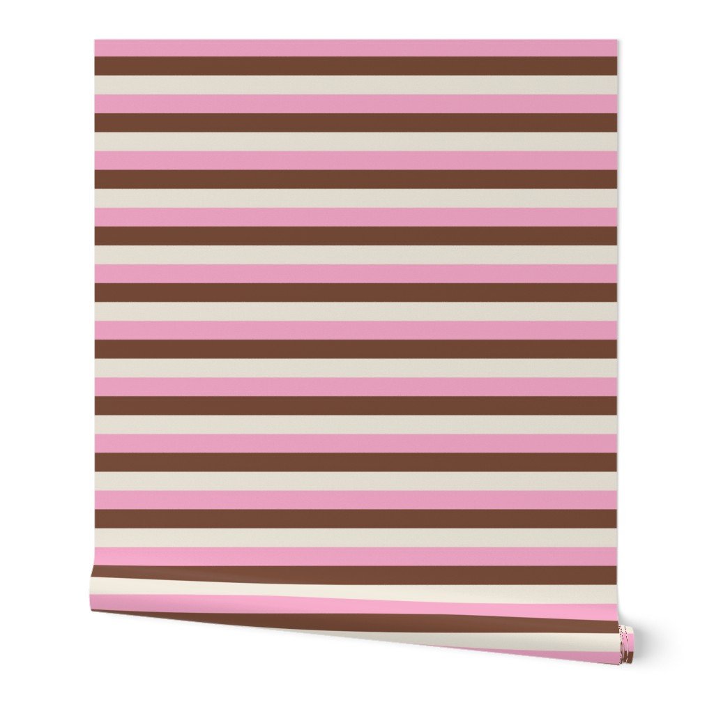 Horizontal Vanilla Chocolate Strawberry Ice Cream Stripes 1 inch Wallpaper Horizontal Vanilla Chocolate Strawberry Ice Cream Stripes 1 inch Wallpaper