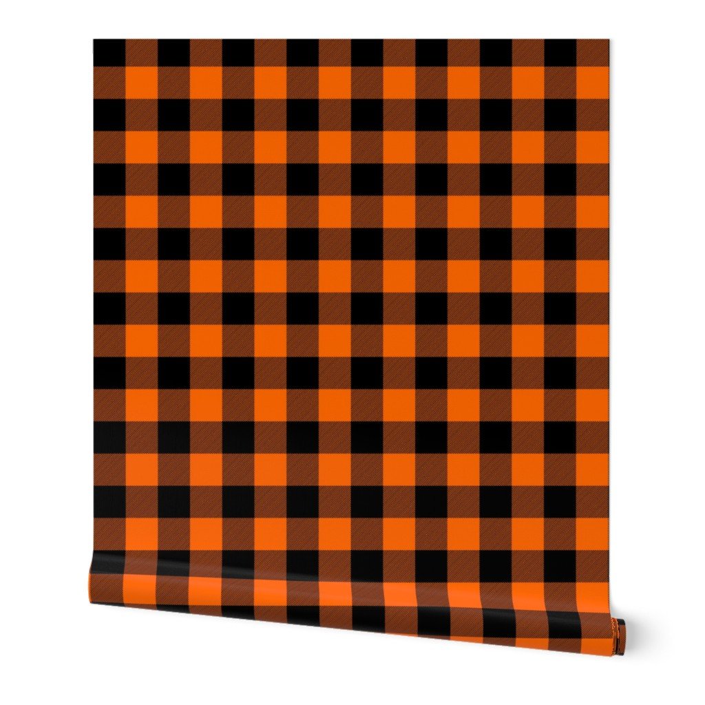Medium Bright Orange Rustic Cowboy Cabin Buffalo Check Plaid 2 inch Wallpaper Medium Bright Orange Rustic Cowboy Cabin Buffalo Check Plaid 2 inch Wallpaper