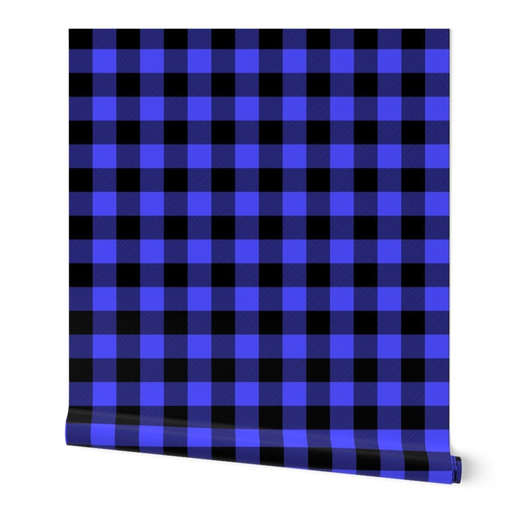 Medium Bright Blue Rustic Cowboy Cabin Buffalo Check Plaid 2 inch Wallpaper Medium Bright Blue Rustic Cowboy Cabin Buffalo Check Plaid 2 inch Wallpaper