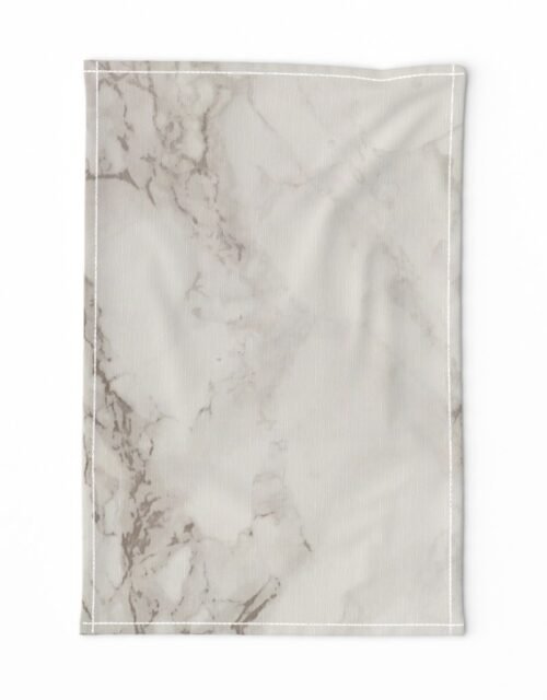 Classic Beige and White Marble Natural Stone Veining Quartz Tea Towel