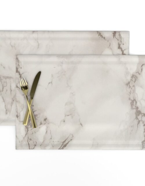 Classic Beige and White Marble Natural Stone Veining Quartz Placemats