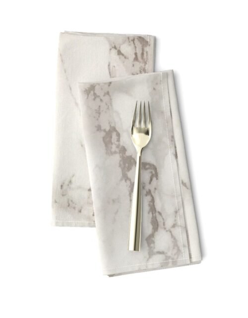 Classic Beige and White Marble Natural Stone Veining Quartz Dinner Napkins