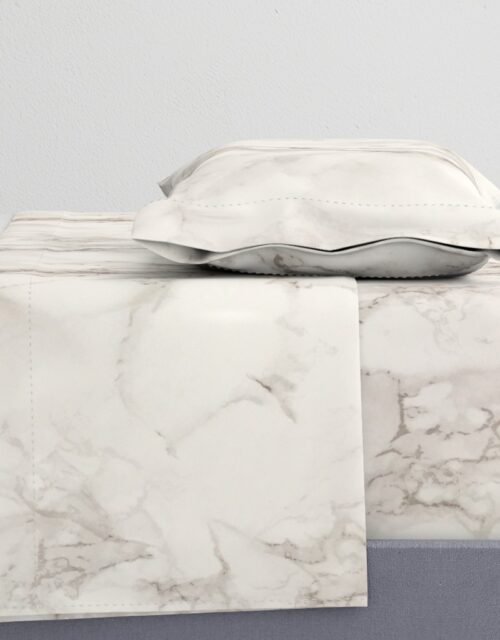 Classic Beige and White Marble Natural Stone Veining Quartz Sheet Set