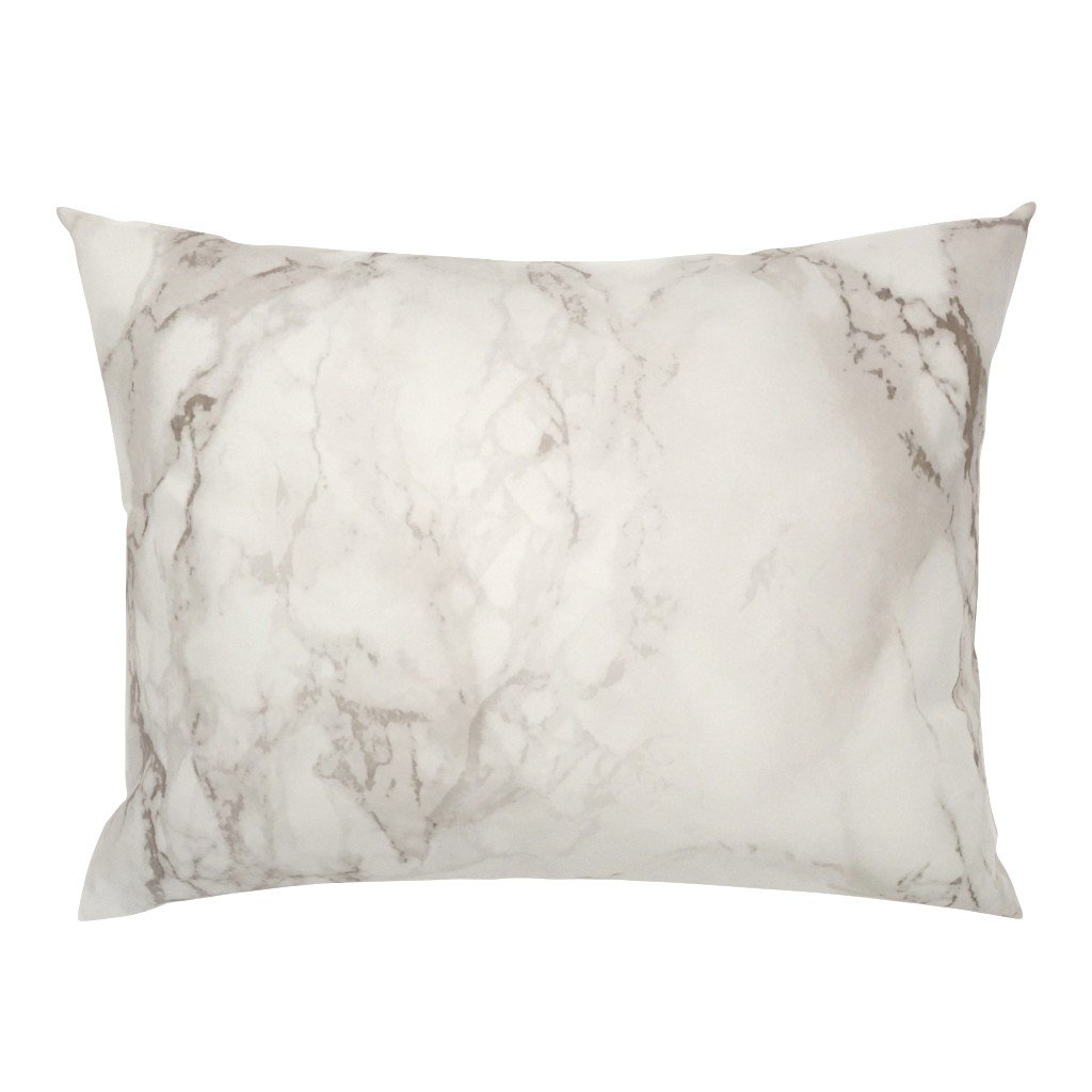 Classic Beige and White Marble Natural Stone Veining Quartz Standard Pillow Sham Classic Beige and White Marble Natural Stone Veining Quartz Standard Pillow Sham