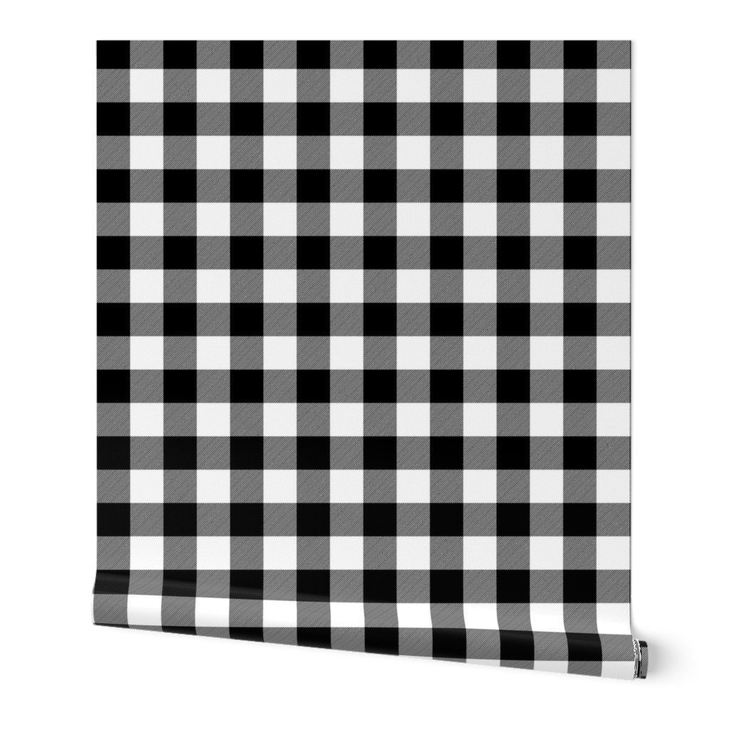 Medium Black and White Rustic Cowboy Cabin Buffalo Check Plaid 2 inch Wallpaper Medium Black and White Rustic Cowboy Cabin Buffalo Check Plaid 2 inch Wallpaper