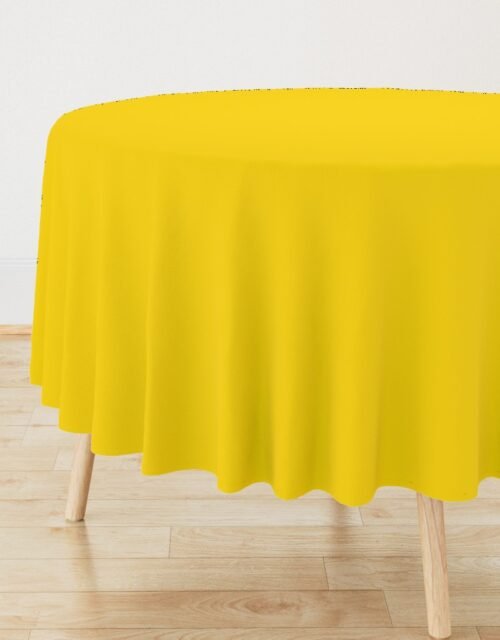 California Yellow Official State Solid Color Round Tablecloth
