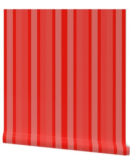 Large Coral Shades Modern Interior Design Stripe Wallpaper