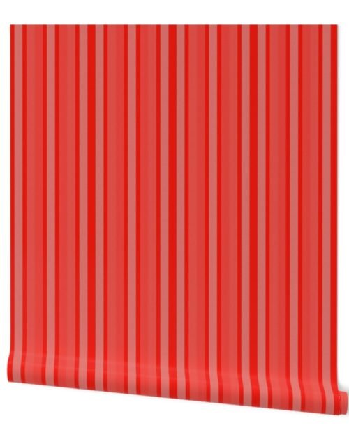Small Coral Shades Modern Interior Design Stripe Wallpaper