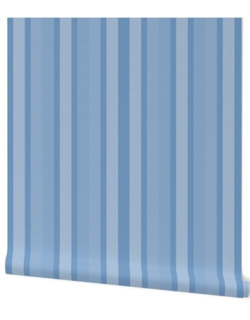 Large Sky Blue Shades Modern Interior Design Stripe Wallpaper