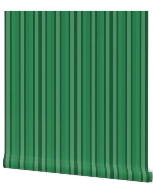Small Kelly Green Shades Modern Interior Design Stripe Wallpaper