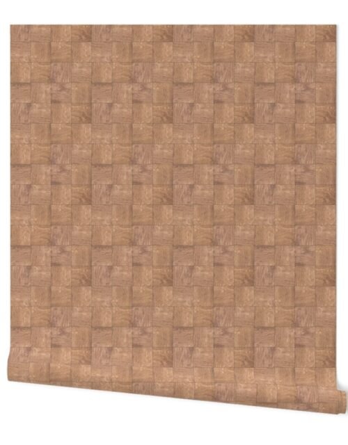 2 inch Pale Wood Checkerboard Chess Pattern Wallpaper
