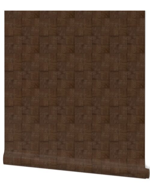 2 inch Dark Wood Checkerboard Chess Pattern Wallpaper