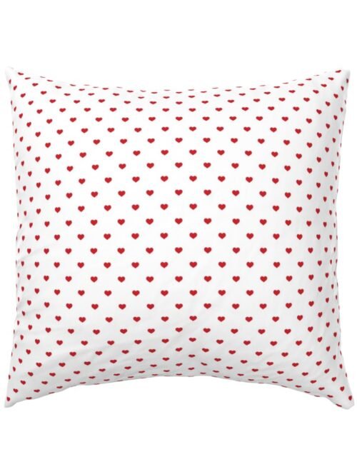 Mini Poppy Red Valentines Polkadot Love Hearts on White Background Euro Pillow Sham