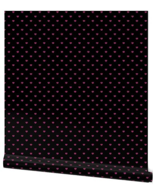 Mini Berry Valentines Polkadot Love Hearts on Black Background Wallpaper