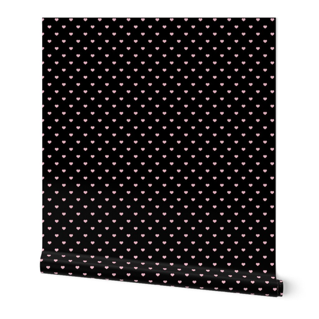 Mini Blush Pink Valentines Polkadot Love Hearts on Black Background Wallpaper Mini Blush Pink Valentines Polkadot Love Hearts on Black Background Wallpaper