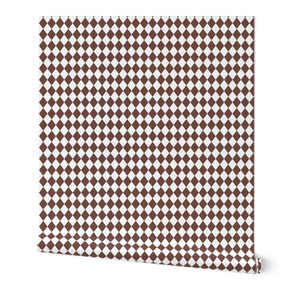 Small Cinnamon and White Diamond Harlequin Check Pattern Wallpaper Small Cinnamon and White Diamond Harlequin Check Pattern Wallpaper