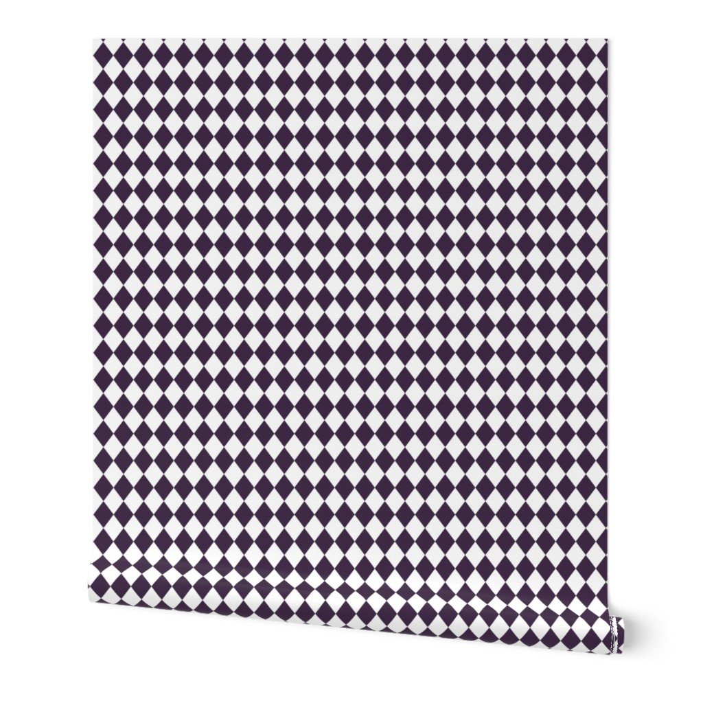 Small Plum and White Diamond Harlequin Check Pattern Wallpaper Small Plum and White Diamond Harlequin Check Pattern Wallpaper