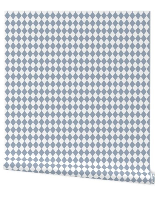 Small Fog and White Diamond Harlequin Check Pattern Wallpaper