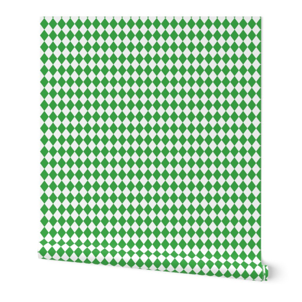 Small Grass Green and White Diamond Harlequin Check Pattern Wallpaper Small Grass Green and White Diamond Harlequin Check Pattern Wallpaper