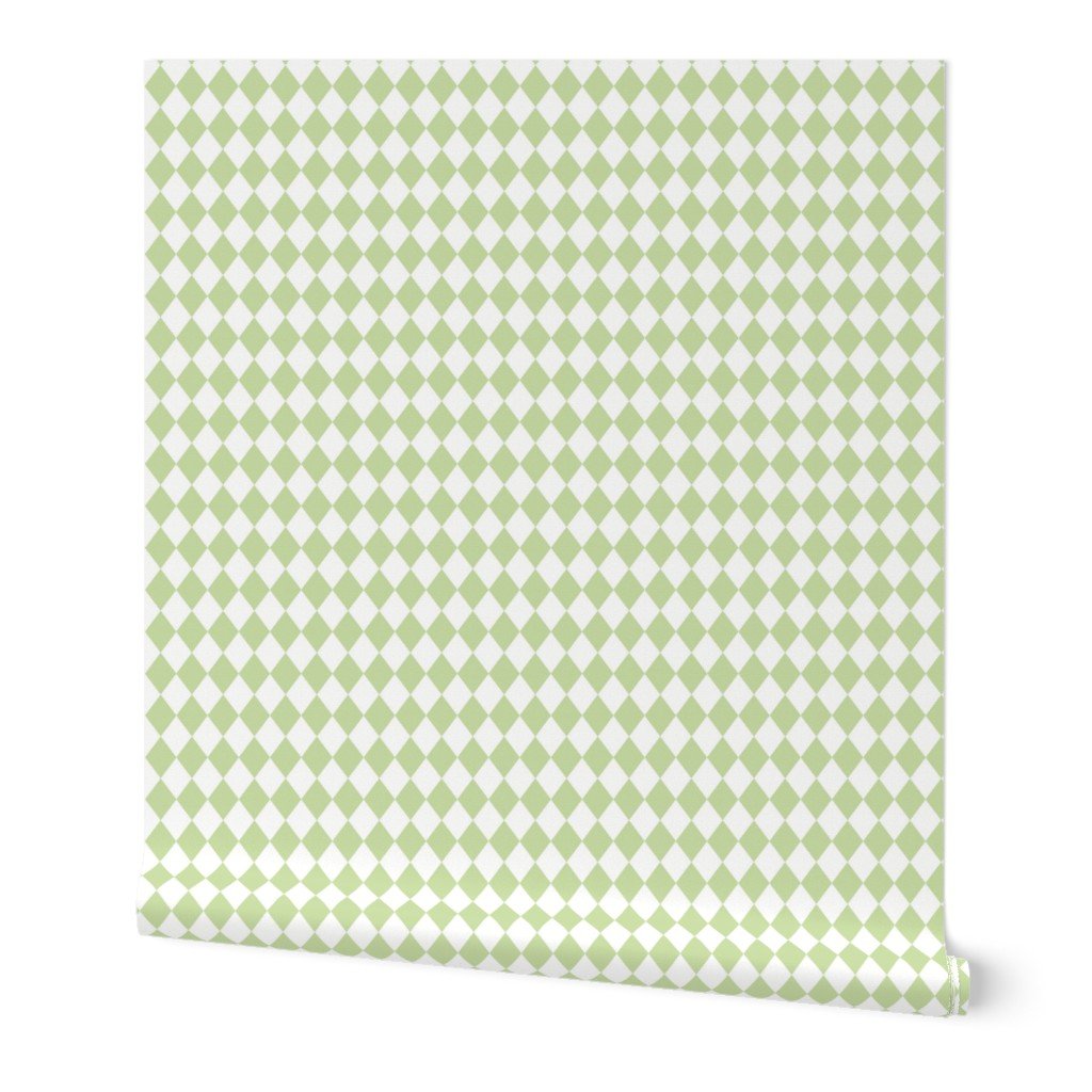 Small Honeydew and White Diamond Harlequin Check Pattern Wallpaper Small Honeydew and White Diamond Harlequin Check Pattern Wallpaper