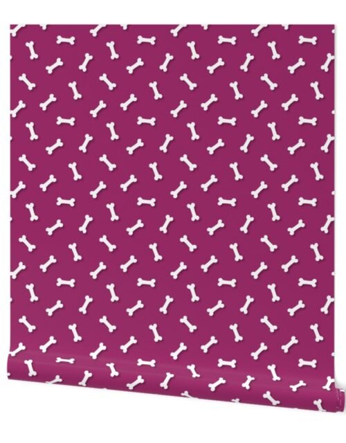 Cute White 3D  Cartoon Dog Bones On Berry  Background Wallpaper