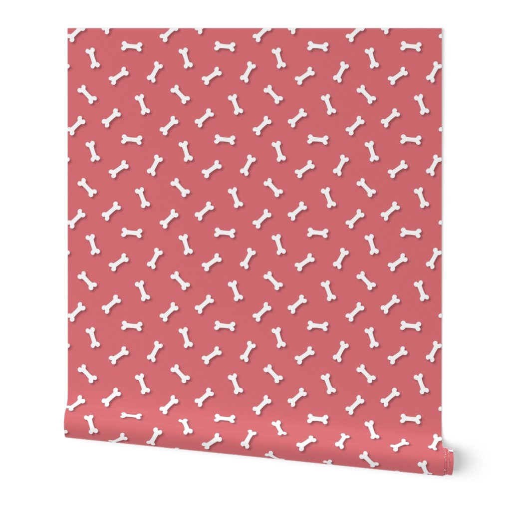 Cute White 3D Cartoon Dog Bones On Watermelon Background Wallpaper Cute White 3D Cartoon Dog Bones On Watermelon Background Wallpaper