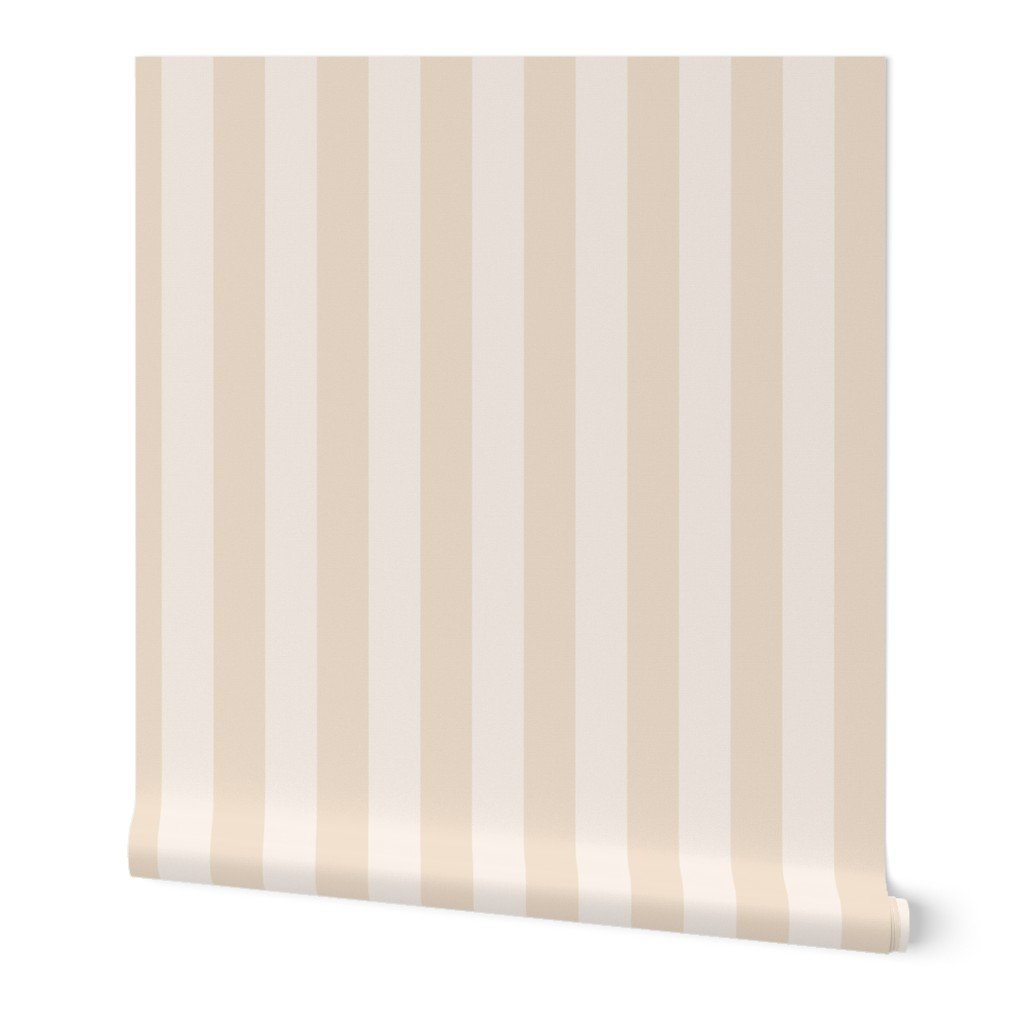 Two-Tone 2 Inch Natural and Faded Natural Modern Cabana Upholstery Stripes Wallpaper Two-Tone 2 Inch Natural and Faded Natural Modern Cabana Upholstery Stripes Wallpaper