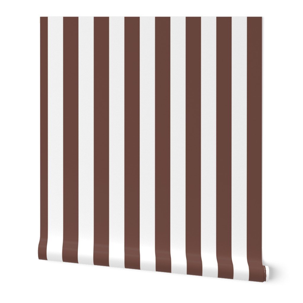 Classic 2 Inch Cinnamon and White Modern Cabana Upholstery Stripes Wallpaper Classic 2 Inch Cinnamon and White Modern Cabana Upholstery Stripes Wallpaper
