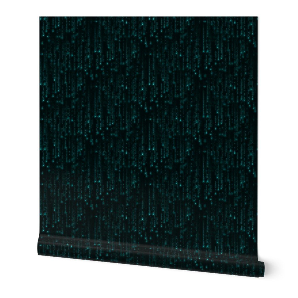 Small Neon Aqua Digital Rain Computer Code Wallpaper Small Neon Aqua Digital Rain Computer Code Wallpaper