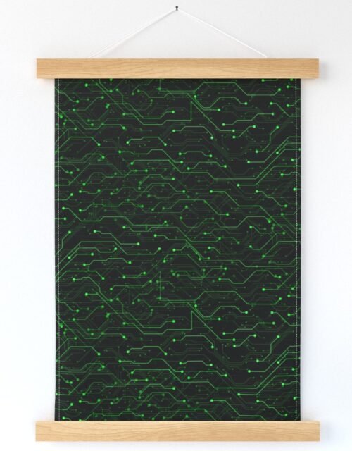 Small Bright Green Neon Computer Motherboard Circuitry Wall Hanging