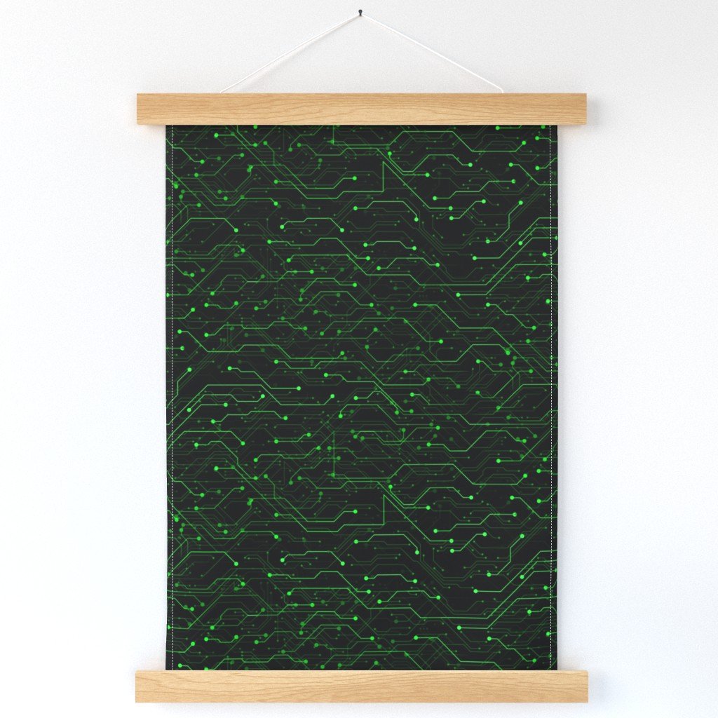 Small Bright Green Neon Computer Motherboard Circuitry Wall Hanging Small Bright Green Neon Computer Motherboard Circuitry Wall Hanging
