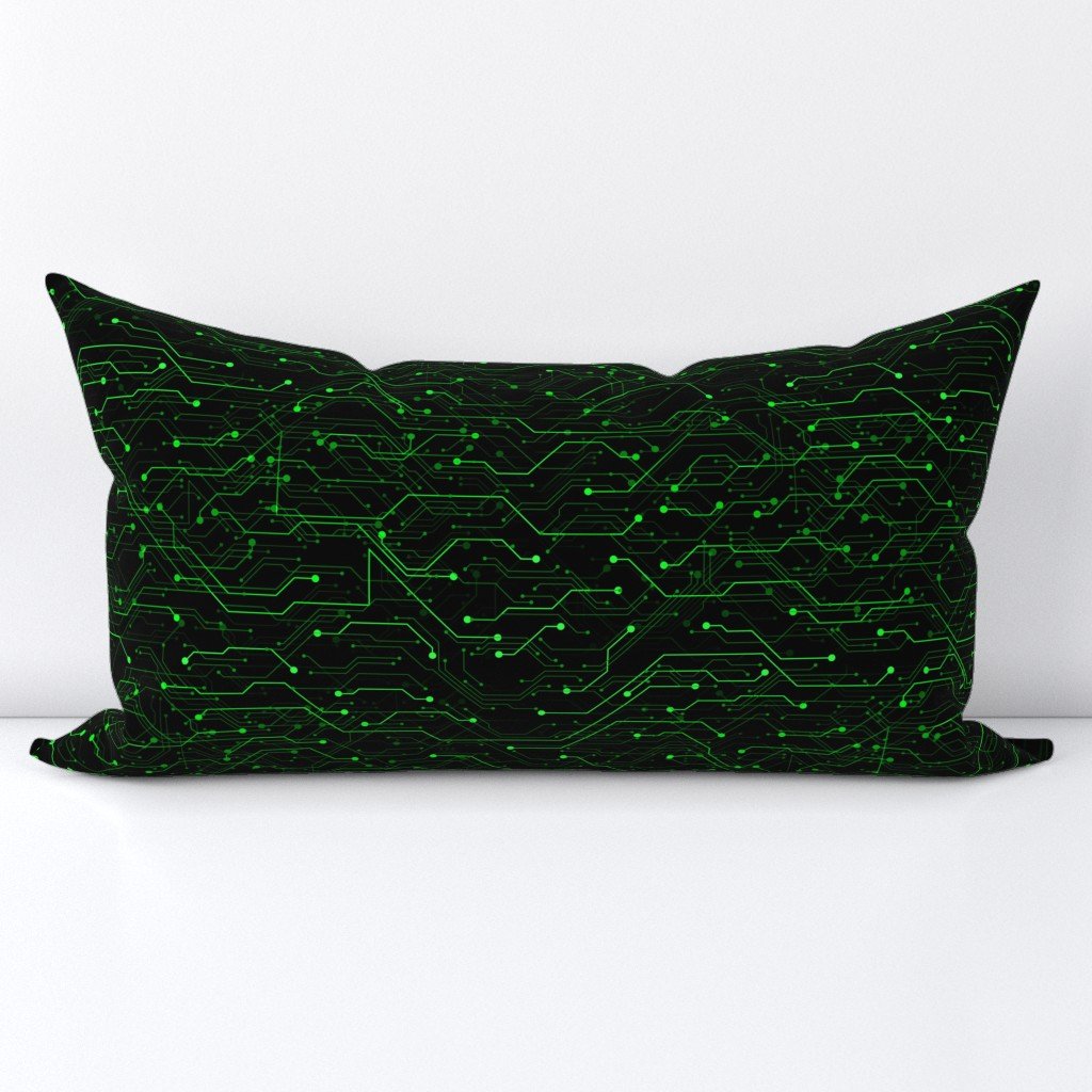 Small Bright Green Neon Computer Motherboard Circuitry Lumbar Throw Pillow Small Bright Green Neon Computer Motherboard Circuitry Lumbar Throw Pillow