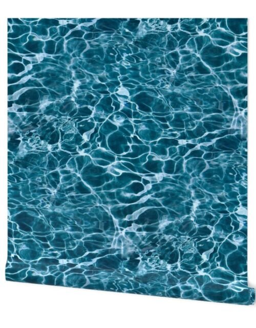 Teal Ripples in Wavy Water Wallpaper