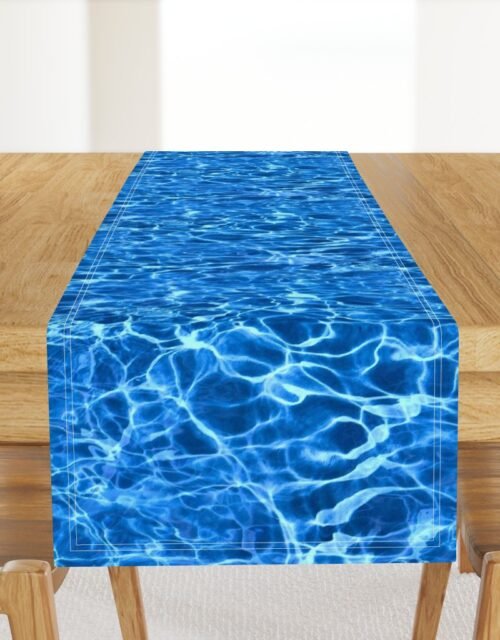 Blue Ripples in Wavy Water Table Runner