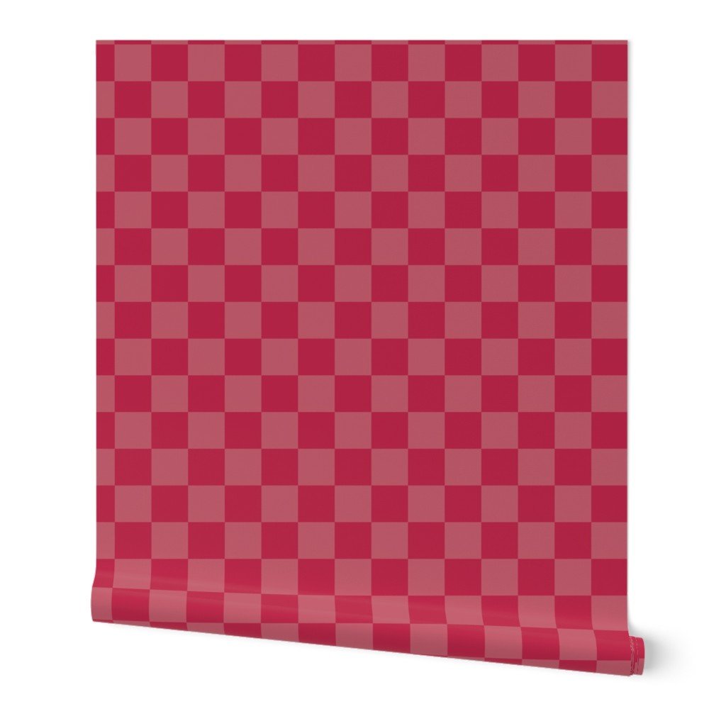 2 inch check Faded Magenta and Viva Magenta Check Checkerboard Wallpaper 2 inch check Faded Magenta and Viva Magenta Check Checkerboard Wallpaper