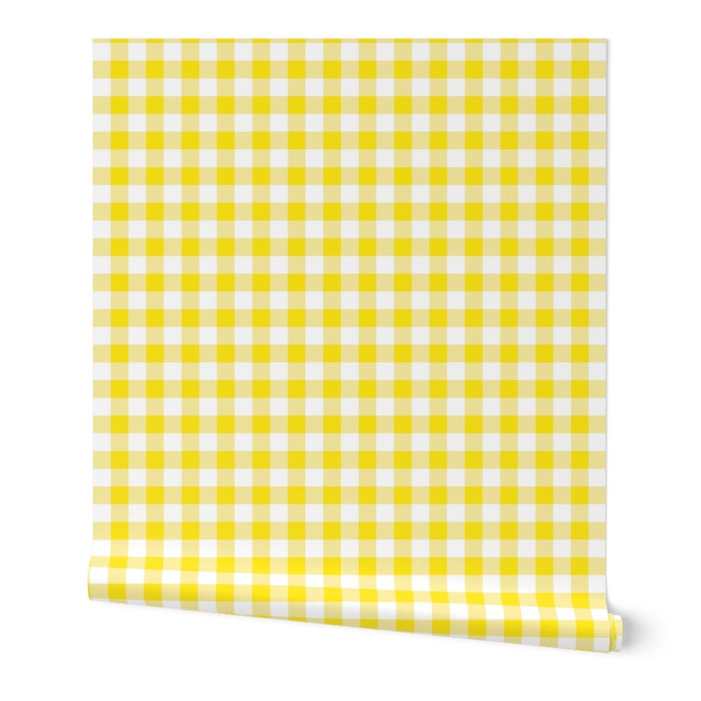 Lemon Lime Yellow and White Gingham Check Wallpaper Lemon Lime Yellow and White Gingham Check Wallpaper