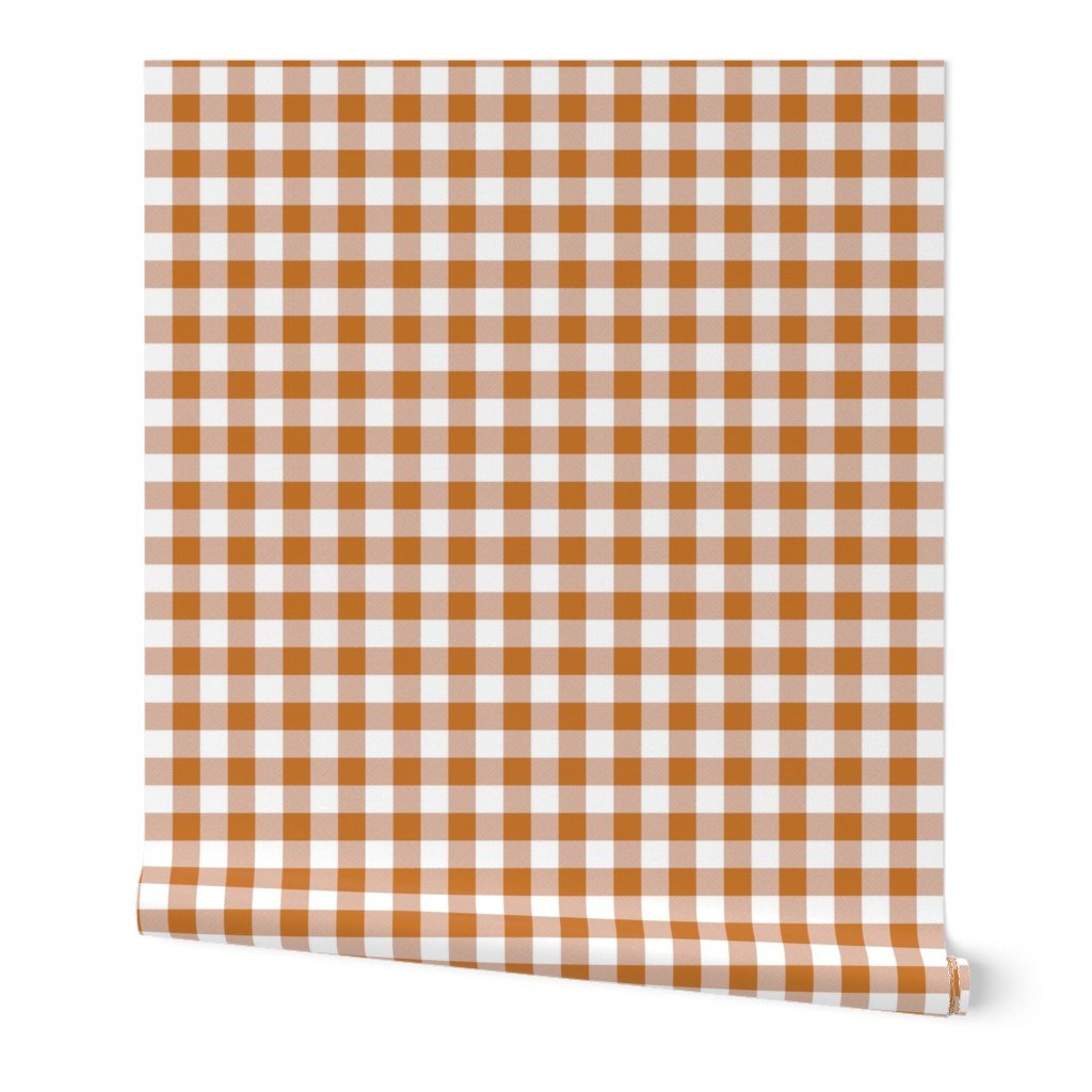 Desert Sun and White Gingham Check Wallpaper Desert Sun and White Gingham Check Wallpaper