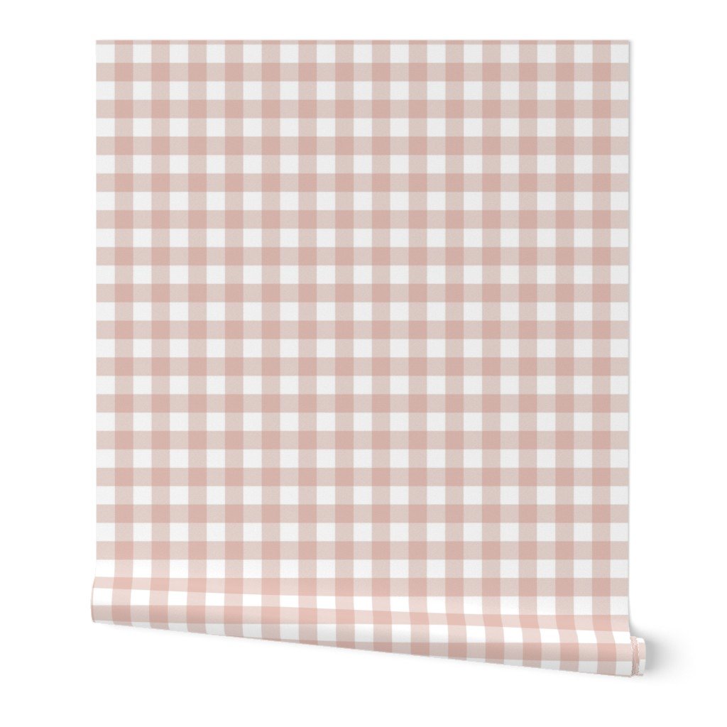 Blush and White Gingham Check Wallpaper Blush and White Gingham Check Wallpaper