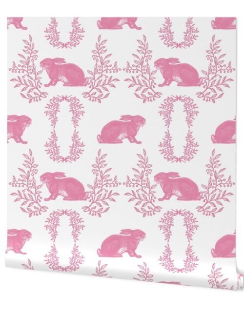 Vintage Rose Rabbit with Garlands Wallpaper