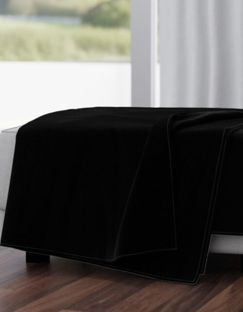 SOLID BLACK #000000 HTML HEX Colors Throw Blanket