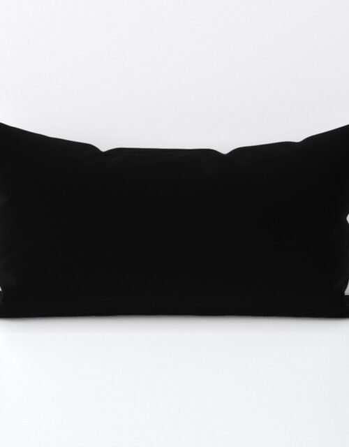 SOLID BLACK #000000 HTML HEX Colors Lumbar Throw Pillow