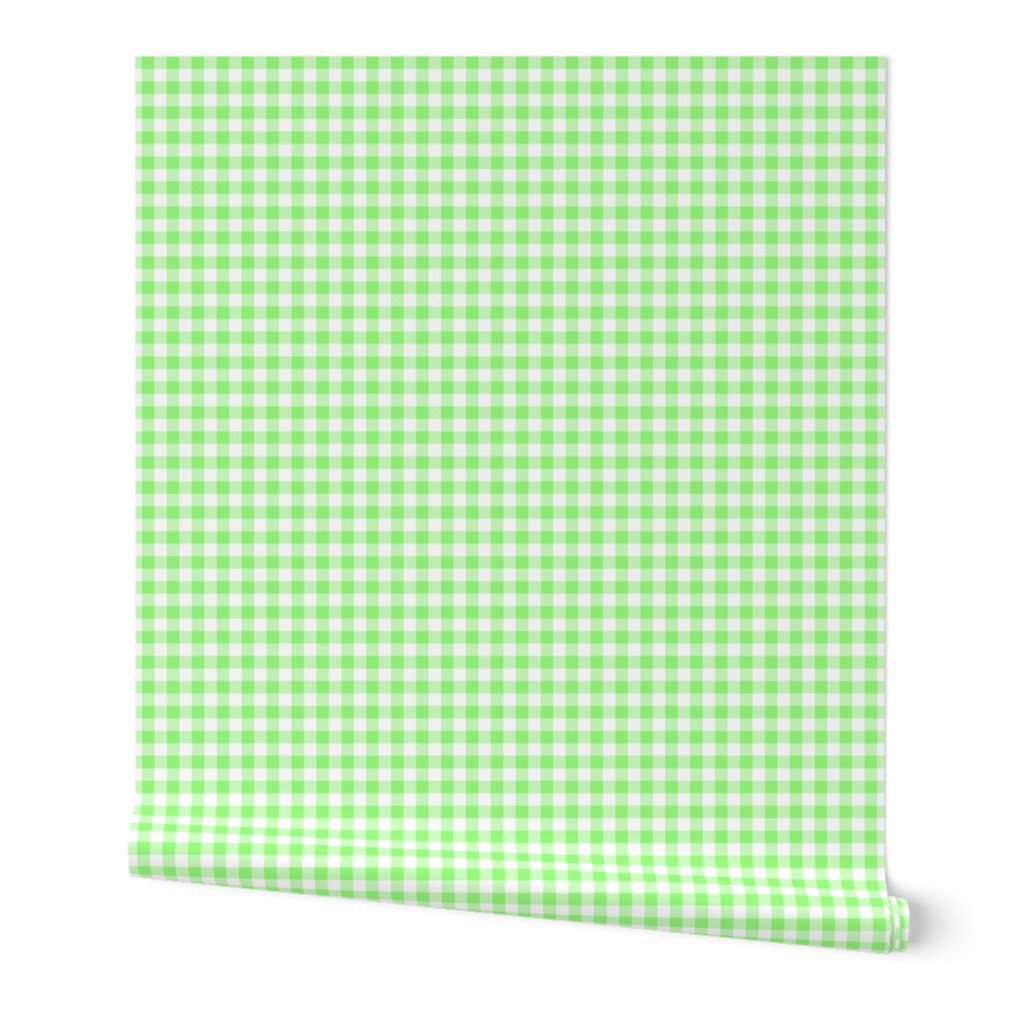 Light Green and White Buffalo Check Gingham Plaid Wallpaper Light Green and White Buffalo Check Gingham Plaid Wallpaper