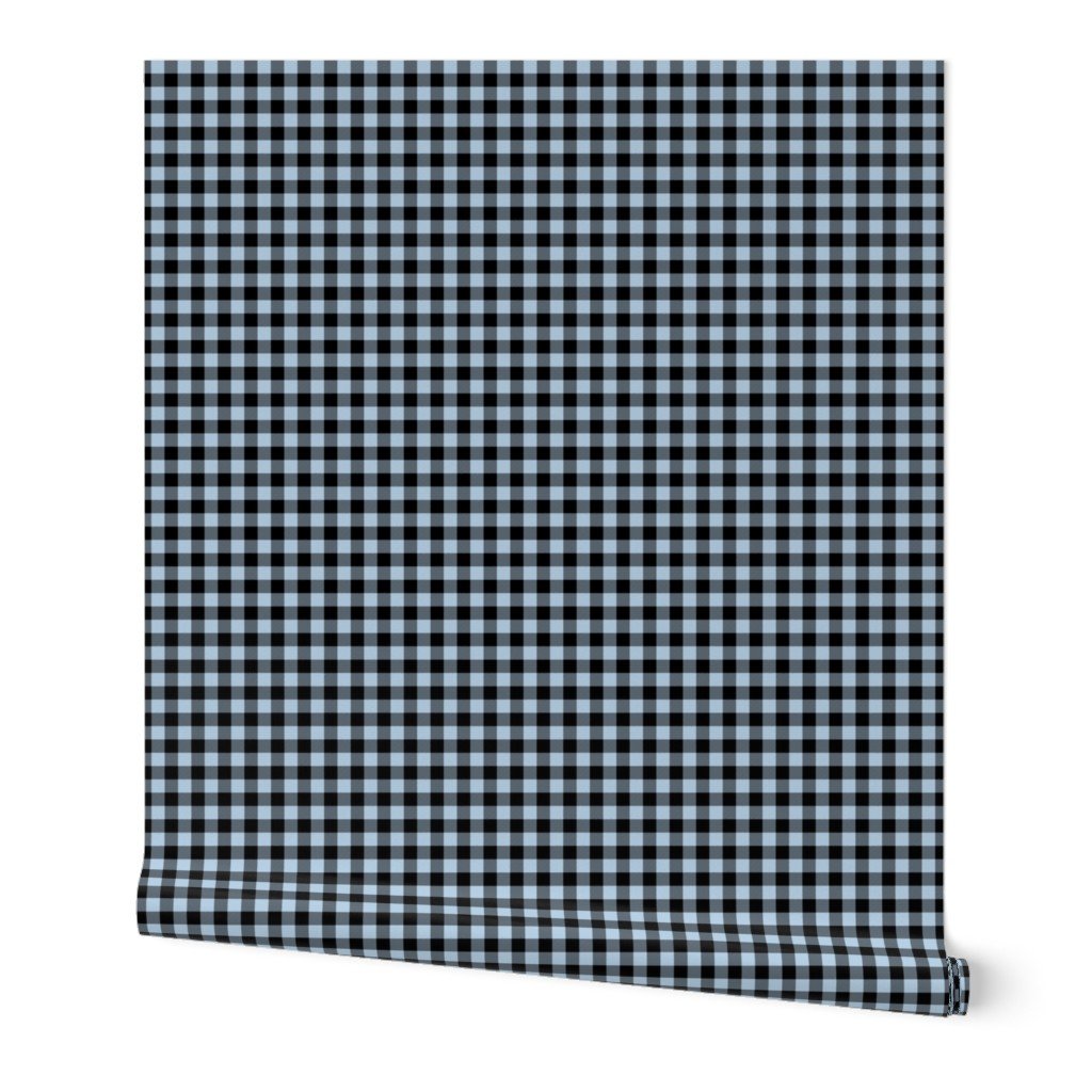 Night Black and Sky Blue Check Gingham Plaid Wallpaper Night Black and Sky Blue Check Gingham Plaid Wallpaper