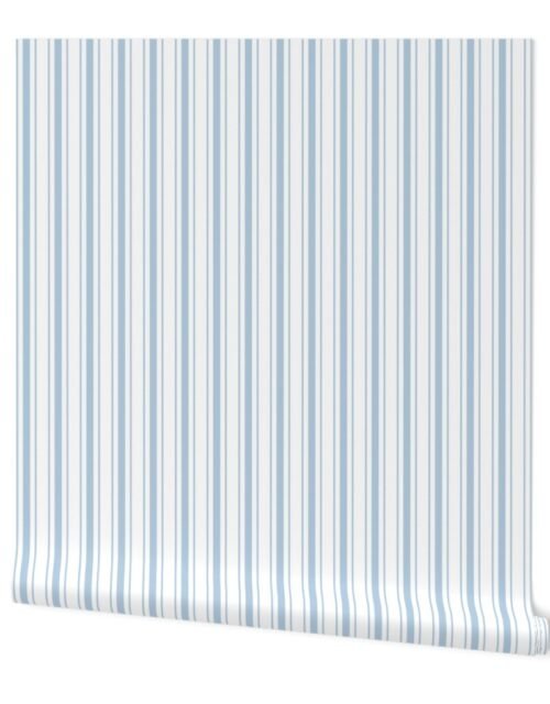 Sky and Cloud Jacobean Ticking Stripe Wallpaper