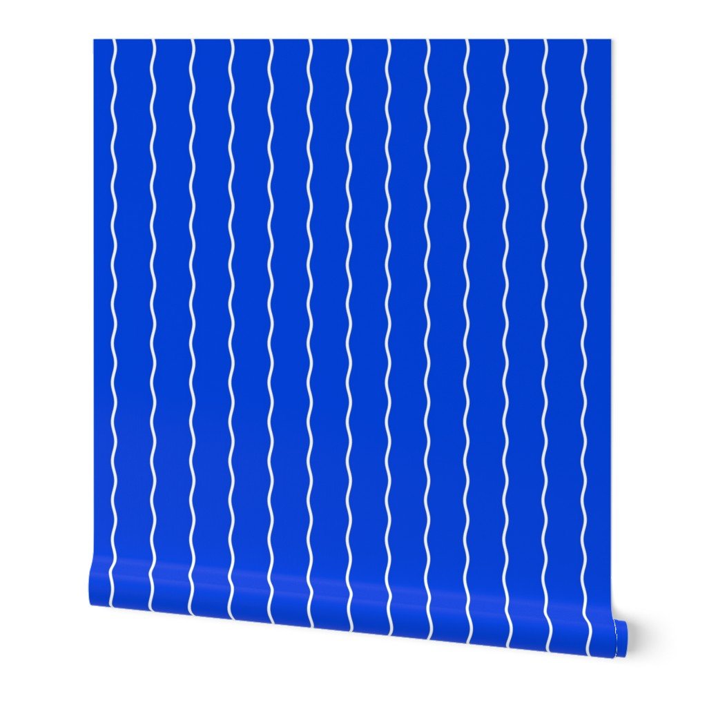 Small Double Squiggly White Lines on Blue Wallpaper Small Double Squiggly White Lines on Blue Wallpaper